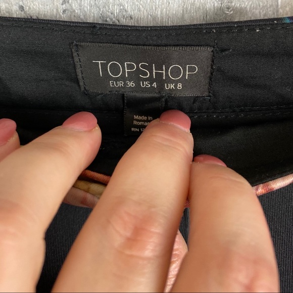 Topshop Satin Floral Butterfly Crop Trouser Size 4 - Picture 7 of 8